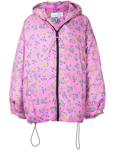 Shop Natasha Zinko Floral Zipped Jacket In Violett