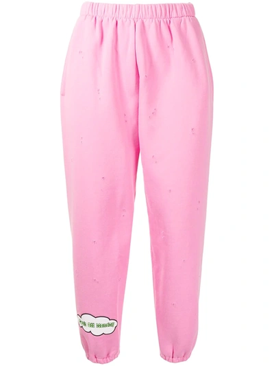 Shop Natasha Zinko Monday Distressed Track Pants In Pink