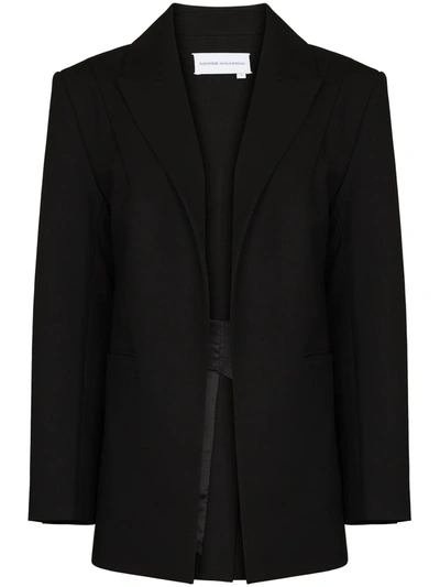 Shop Aleksandre Akhalkatsishvili Open-front Peak Lapels Blazer In Schwarz