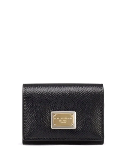 Shop Dolce & Gabbana Logo-tag Leather Airpods Pro Case In Schwarz