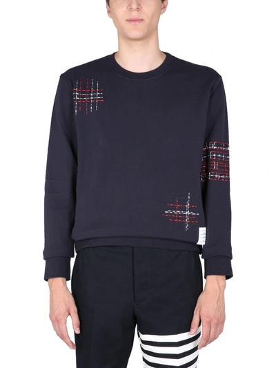 Shop Thom Browne Sweatshirt With Pointed Embroidered In Blue