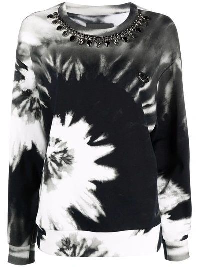 Philipp Plein Tie Dye Print Sweatshirt In Schwarz