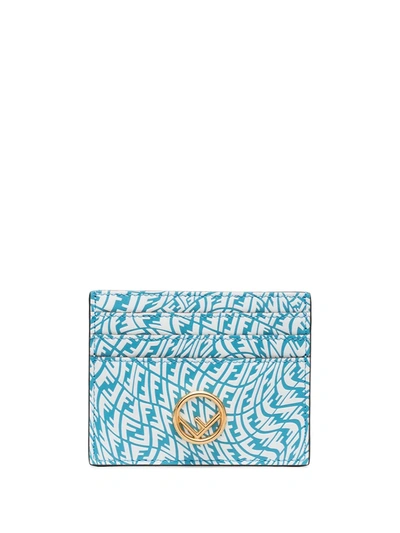Shop Fendi Ff Vertigo Logo Cardholder In Blau