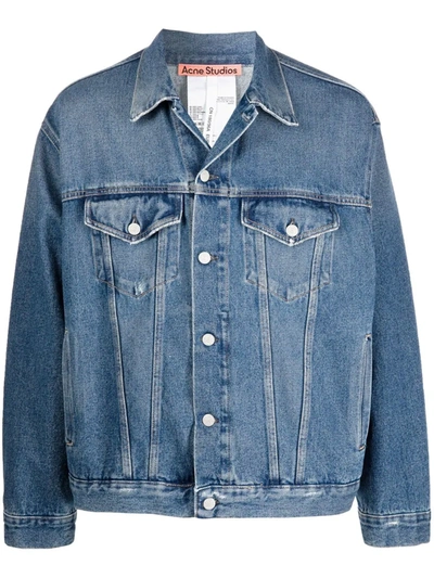 Shop Acne Studios Button-up Denim Jacket In Blau