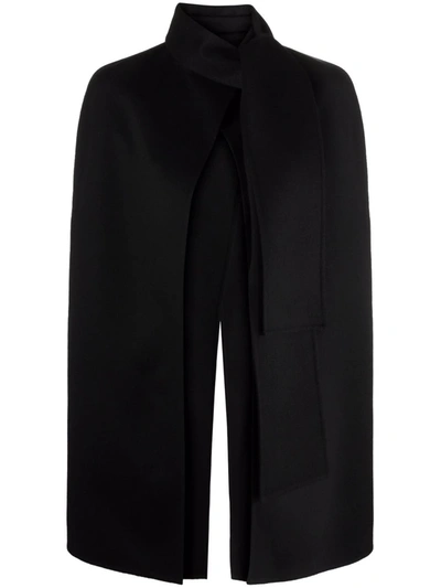 Shop Valentino Tie-neck Cape In Schwarz