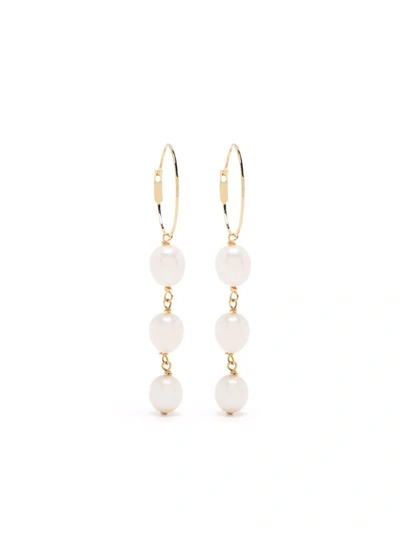 Shop Jil Sander Revive Pearl Drop Earrings In Weiss