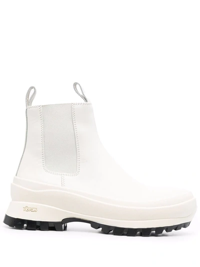 Shop Jil Sander Ridged-sole Ankle Boots In Weiss