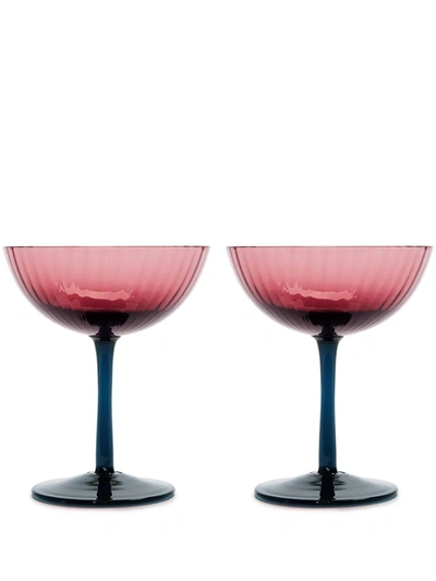 La Doublej Set Of 2 Champagne Cups In Violett