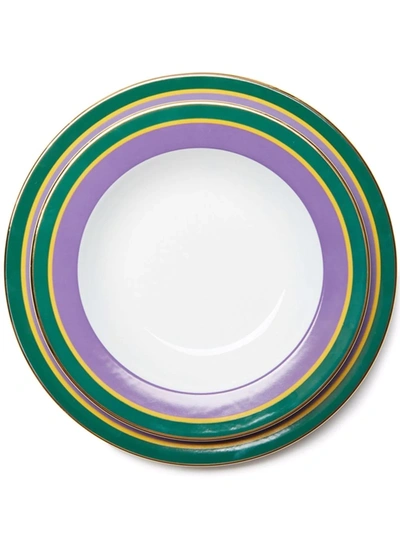 La Doublej Set Of 2 Soup And Dinner Plates In Violett