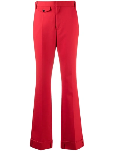 Shop Zadig & Voltaire Pressed-crease Flared Trousers In Rot