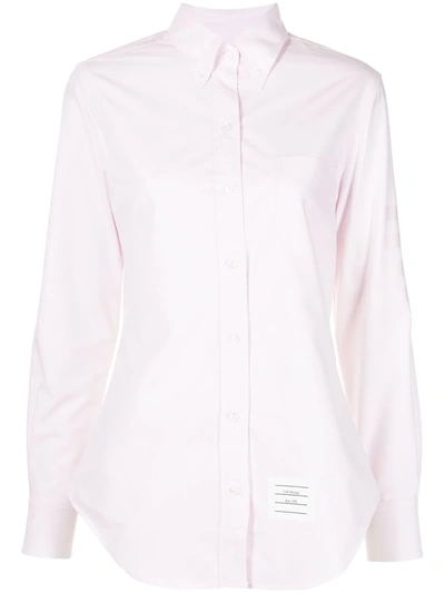 Shop Thom Browne Tonal 4-bar Button-down Shirt In 680 Lt Pink
