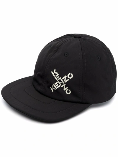 Shop Kenzo Logo Baseball Cap In Schwarz