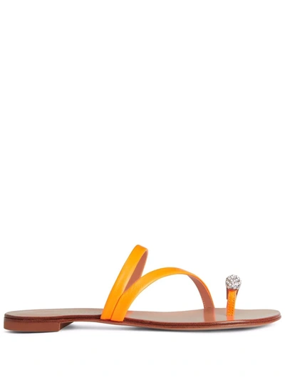 Giuseppe Zanotti Hillary Ring Slides In Orange