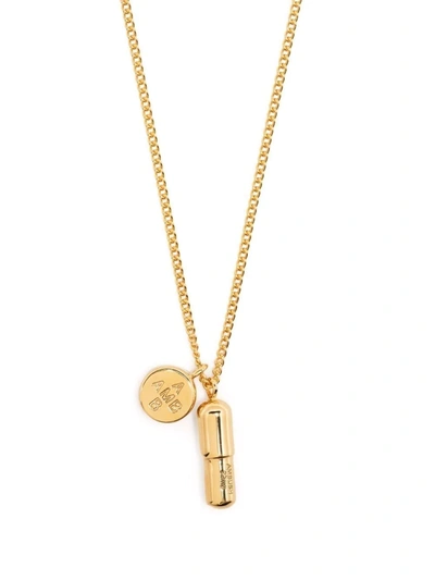 Shop Ambush Logo-tag Pendant Necklace In Gold
