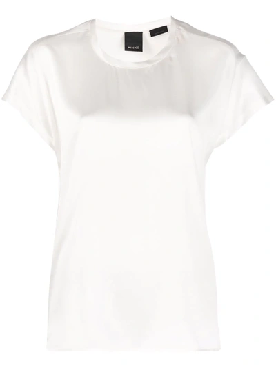 Shop Pinko Round-neck Short-sleeve T-shirt In Weiss