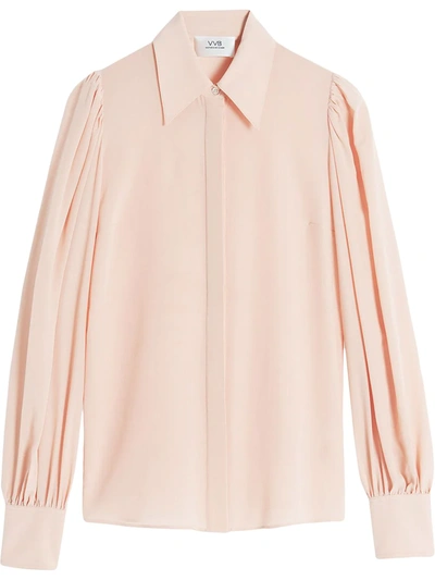Shop Victoria Victoria Beckham Long-sleeve Cotton Shirt In Rosa