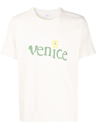 Shop Erl Venice Print T-shirt In Weiss