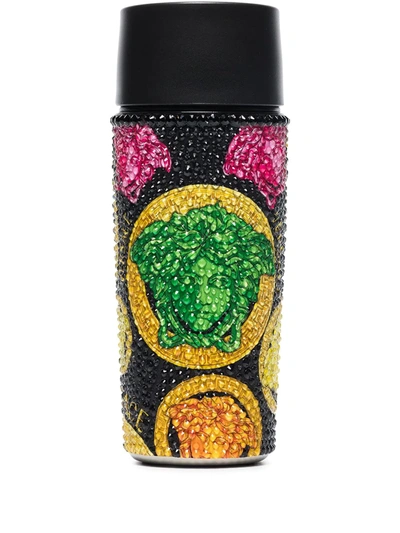 Shop Versace Embellished-medusa Travel Mug In Schwarz