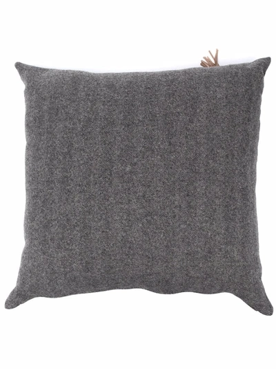 Shop Brunello Cucinelli Tassel-detail Wool-blend Cushion In Grau