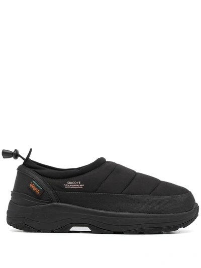 Shop Suicoke Pepper Padded Slip-on Sneakers In Black