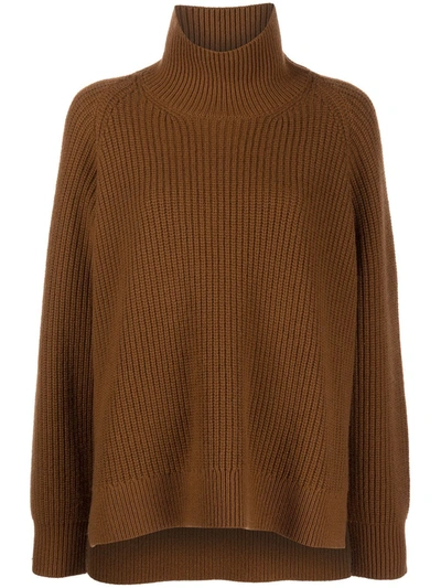 Shop Rosetta Getty Roll Neck Cashmere Jumper In Braun