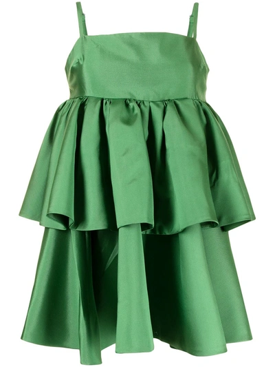 Shop Macgraw Conversation Tiered Mini Dress In Grün