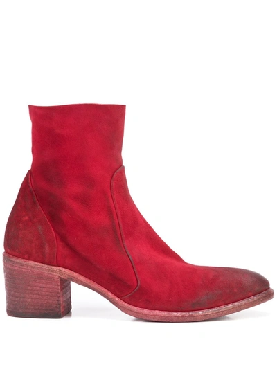 Madison.maison Suede Ankle Boots In Red