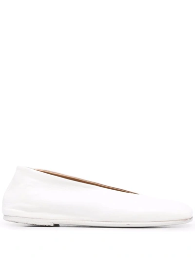 Marsèll Spatolona Square-toe Ballet Flats In Weiss