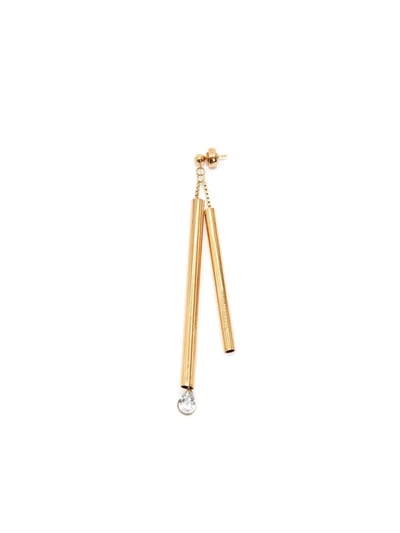 Shop Jw Anderson Tubular Crystal-embellished Single Earring In Gold
