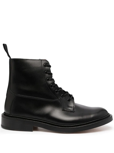 Shop Tricker's Lace-up Leather Boots In Schwarz