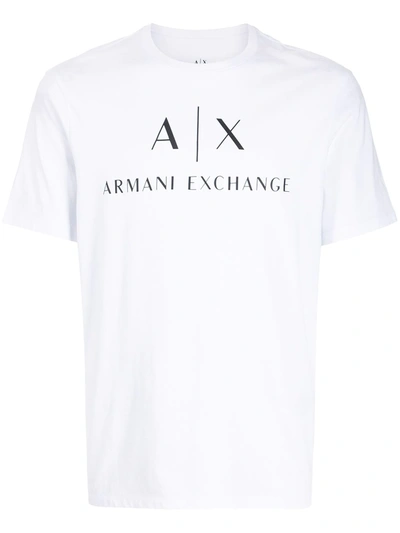 Armani Exchange Text Logo T-shirt In White | ModeSens