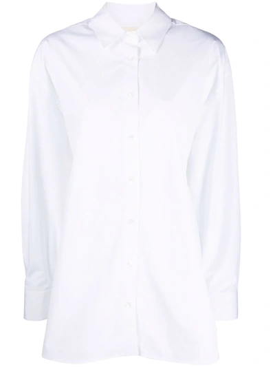 Shop Loulou Studio Espanto Cotton Shirt In White