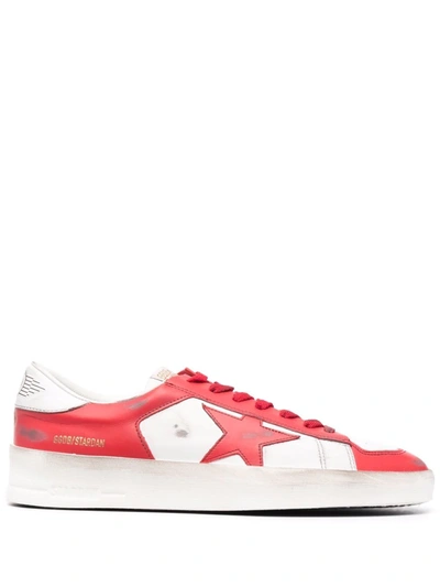Shop Golden Goose Stardan Low-top Lace-up Sneakers In Rot