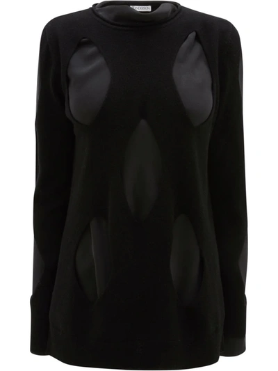 Shop Jw Anderson Cut-out Layered Jumper In Schwarz