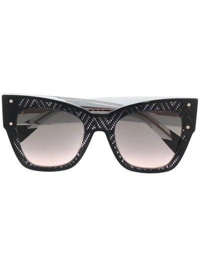 Shop Missoni Eyewear Thick Cat-eye Frame Sunglasses In Nude
