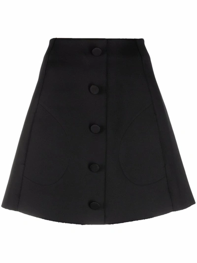 Shop Khaite A-line Button-down Skirt In Schwarz