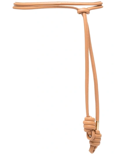 Shop Loewe Knotted Leather Tie Belt In Nude