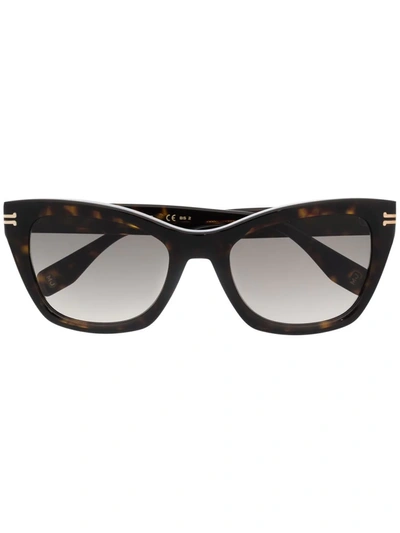 Shop Marc Jacobs Tortoiseshell Cat-eye Sunglasses In Braun