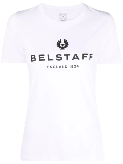 Shop Belstaff Logo-print Cotton T-shirt In Weiss
