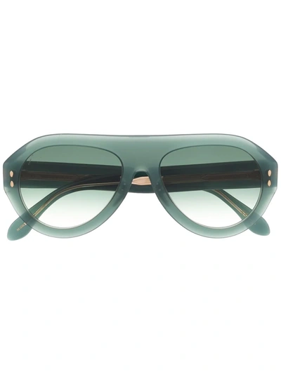 Shop Isabel Marant Eyewear Pilot-frame Sunglasses In Grün
