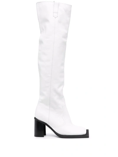 Shop Ninamounah Howling 80mm Knee-high Boots In Weiss