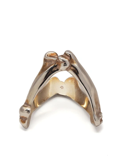 Shop Takahiromiyashita The Soloist Sculpted-design Distressed-effect Ring In Silber