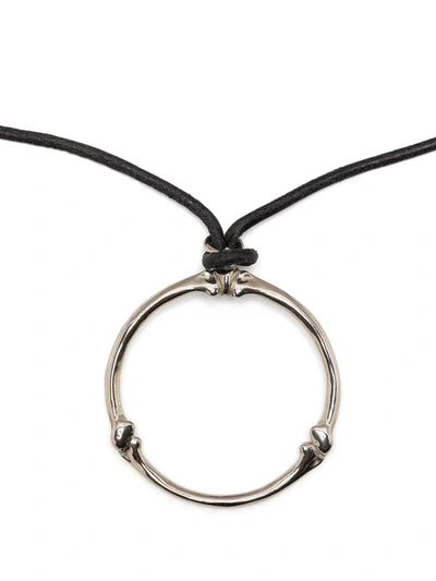Takahiromiyashita The Soloist Circular-pendant Rope-detail Necklace In Silber