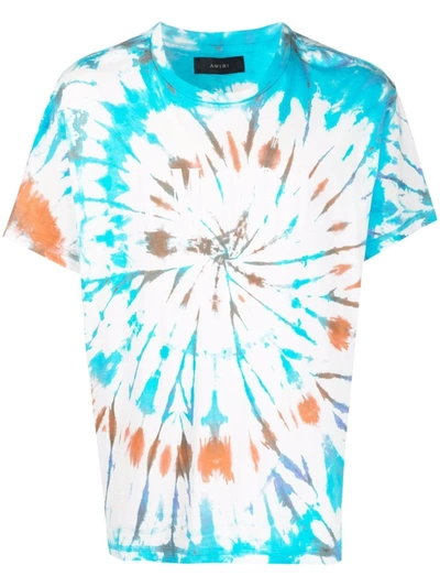 Shop Amiri Tie-dye Print T-shirt In Blau