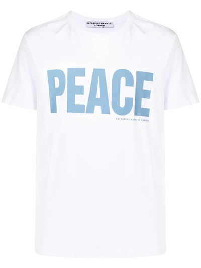 Shop Katharine Hamnett Peace Print T-shirt In Weiss