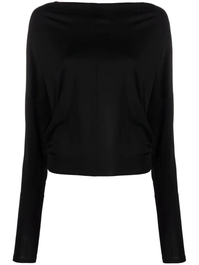 Shop Patrizia Pepe Slouchy Knitted Top In Schwarz