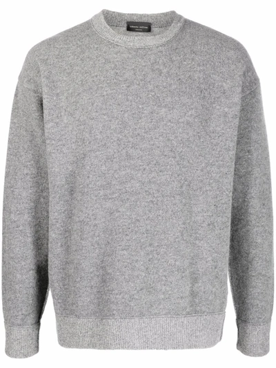 Shop Roberto Collina Merino-cashmere Crew-neck Jumper In Grau