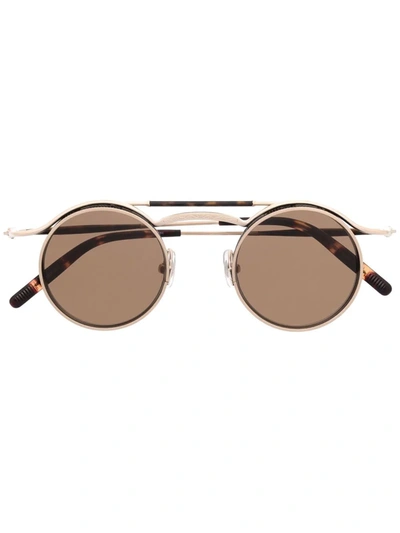 Matsuda Round-frame Gold-tone And Tortoiseshell Acetate Sunglasses In Gold