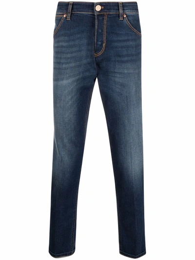 Shop Pt05 Faded Straight-leg Jeans In Blau