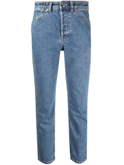Shop Lanvin High-waisted Cropped Jeans In Blau